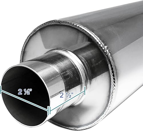 Miniatura 3 de Spec-D Tuning MF-RS310 Silenciador de estilo Hi Flow de acero titanio Universal de 4 pulgadas, punta Jdm N1