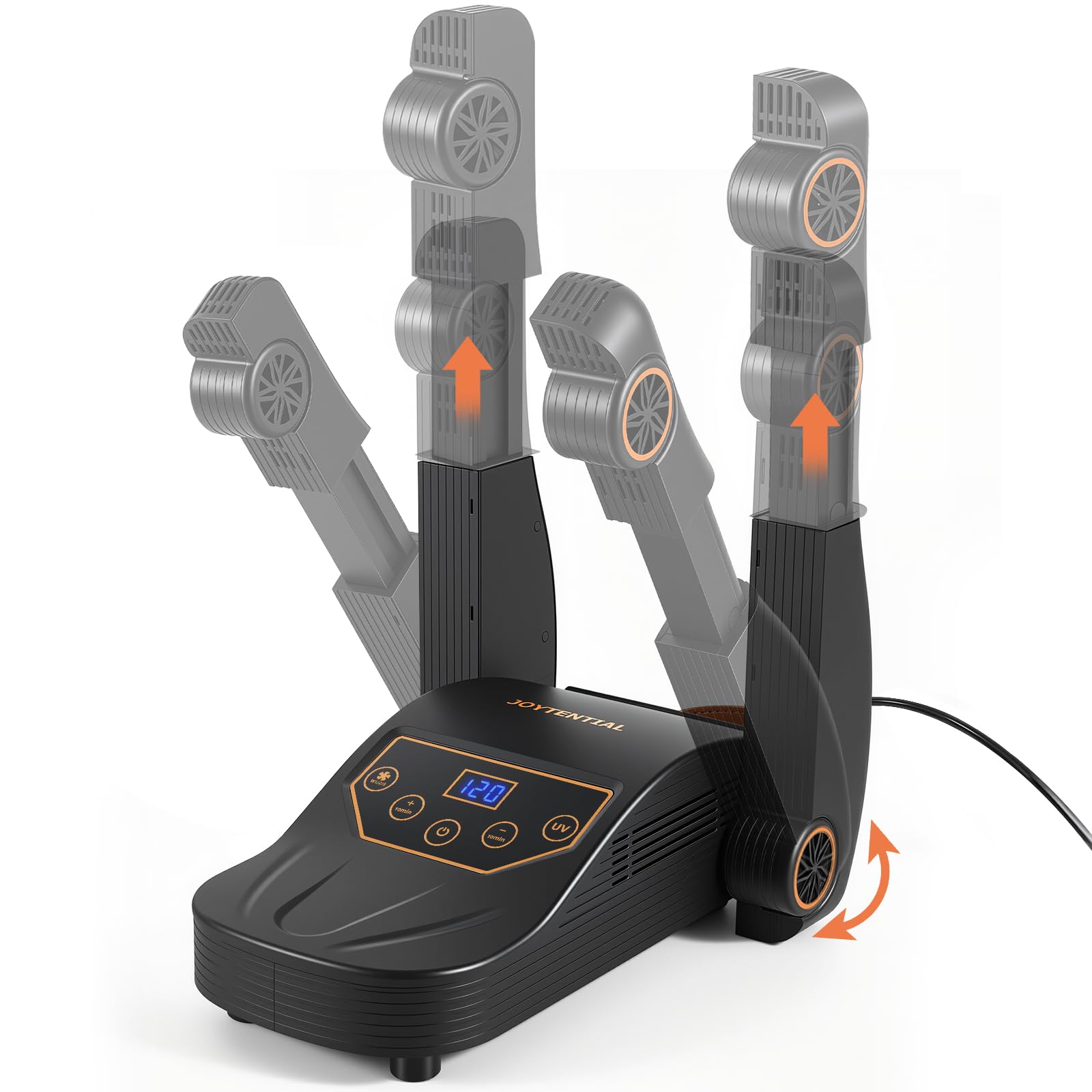 Séche Chaussures, Sèche Bottes Electrique avec Ventilateur à Air Chaud, Sécher Rapide Séchoir à Chaussures de Ski avec Minuterie, Lumière-UV, Rétractable, Eliminez Les Mauvaises Odeurs
