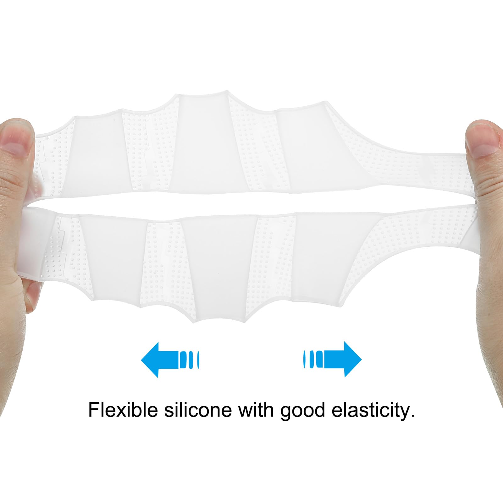 PATIKIL Guanti da Nuoto in Silicone, 1 Paia di Guanti Nuoto a Pinne Dita Tipo Rana per Resistenza all'Acqua per Allenamento Acquatico, Bianco, S