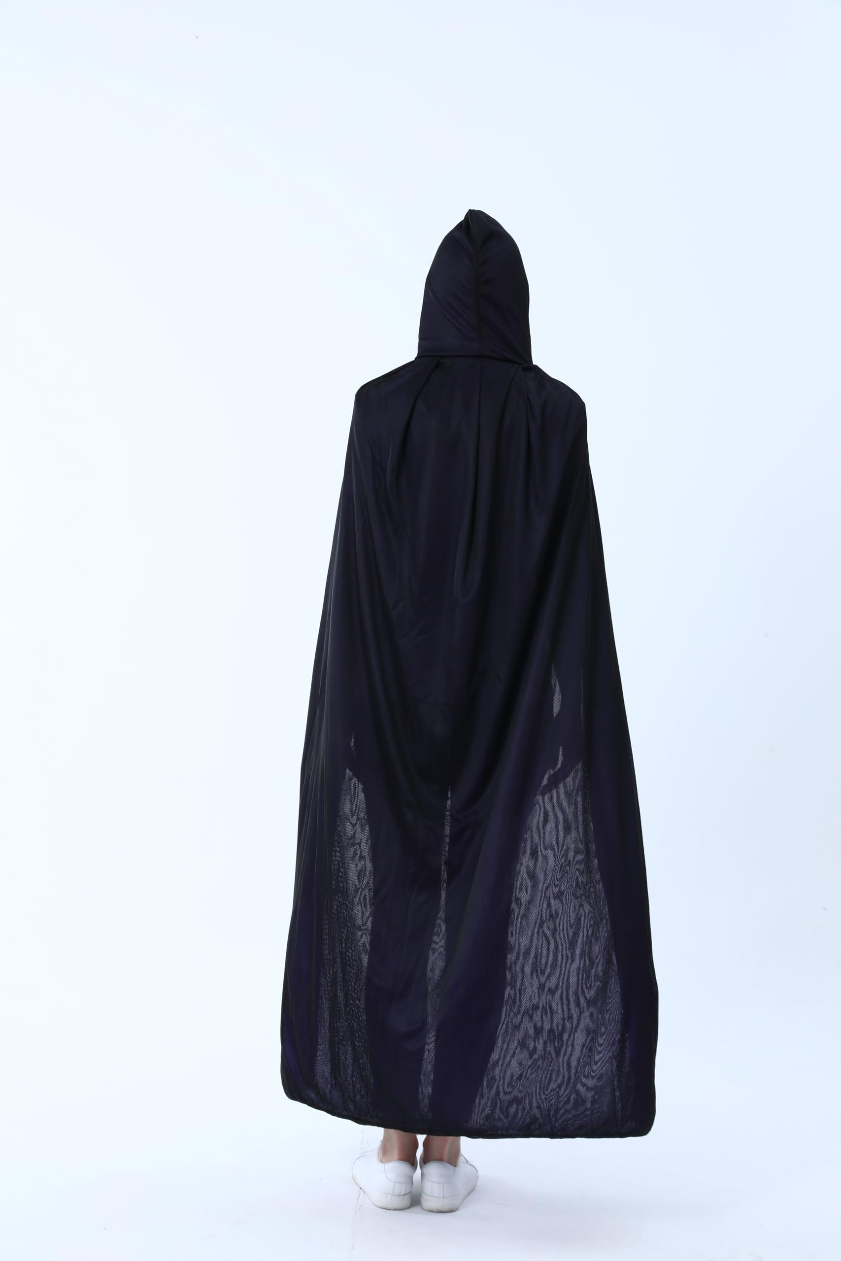 LIKPOJA Halloween Reversible Red & Black Vampire Cloak with Hood Magic Robe Costume Stand Collar Cape Purple with Cloak Wizard Cloak for Adult Devil Cosplay(Bl&P H,120cm) - Image 4