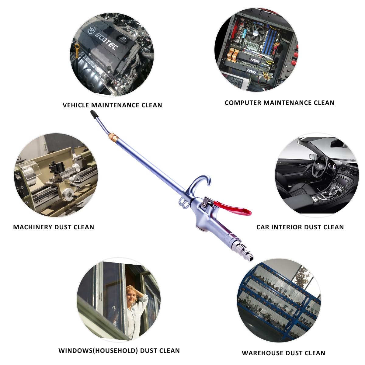 High Volume Air Blow Gun - Powerful & Extendable -6