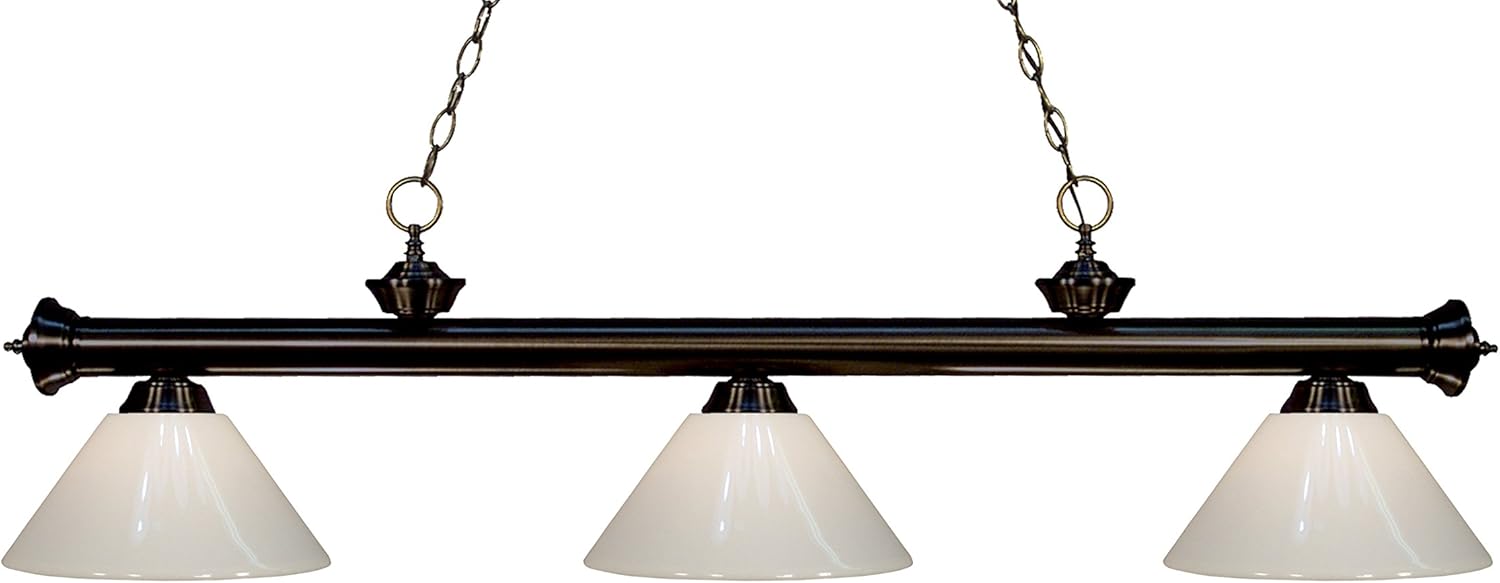 Z-Lite 200-3BRZ-PWH 3 Billiard Light, Bronze