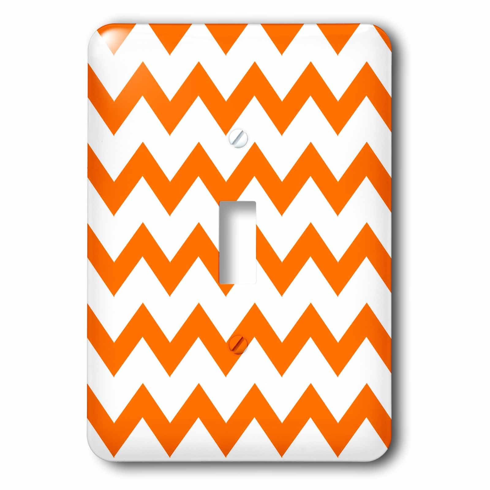 Interrupteur orange et blanc motif chevron plaque de finition murale