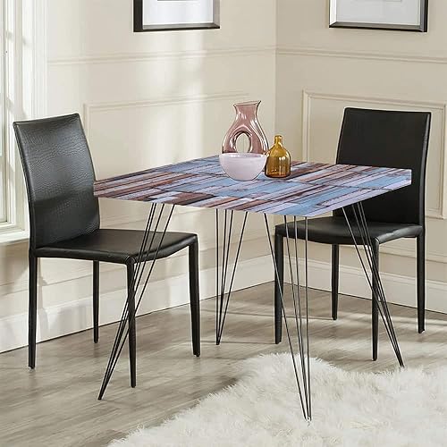 Miniatura 9 de ESFVRG Mantel azul oscuro, tablones de madera con textura de tablones para pared, madera rústica, vida rural, borde elástico, se puede limpiar para