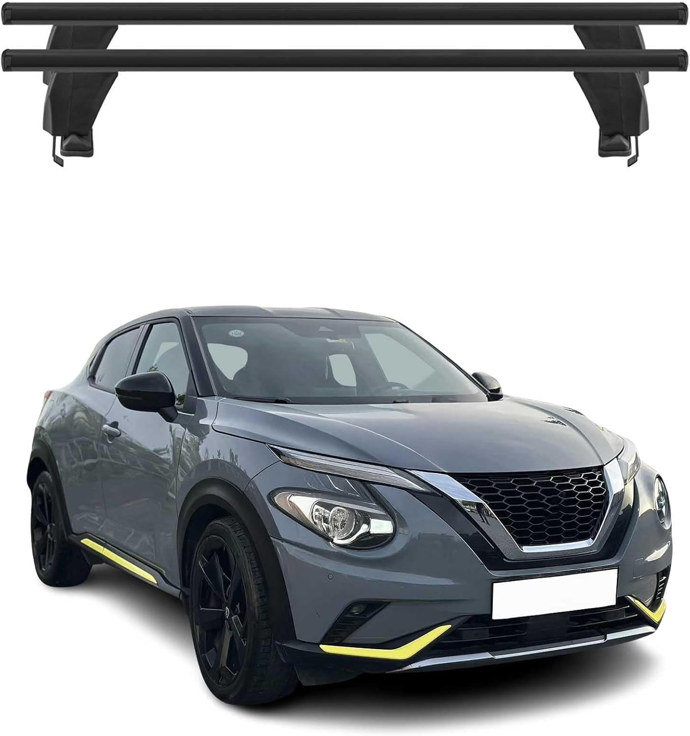 OMAC Roof Rack Cross Bars for Nissan Juke 2019-2024 Lockable 110Lbs Aluminium Black 2Pcs fits Cargo Carriers Kayak Canoe Bike Snowboard