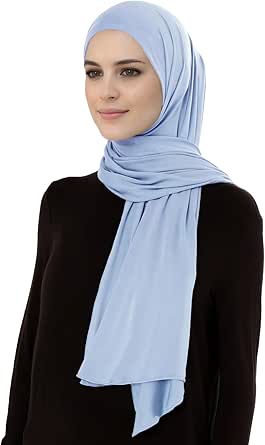 Lina & Lily Niet-doorzichtige Premium Jersey Modal Hijab Hoofddoek Sjaal Wrap voor Moslim Vrouwen, Lichtgrijs, one size Lina & Lily Niet-doorzichtige Premium Jersey Modal Hijab Hoofddoek Sjaal Wrap voor Moslim Vrouwen, Lichtgrijs, one size