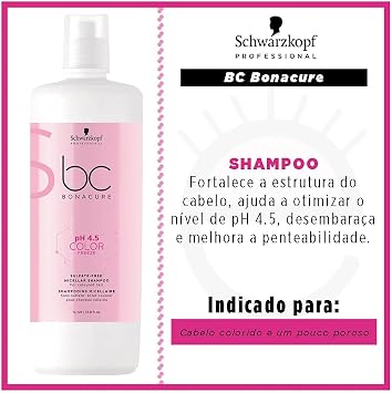Schwarzkopf Professional Bonacure Color Freeze Ph 4.5 Micellar Sulfate Free Shampoo, Fresh, 1000 ml