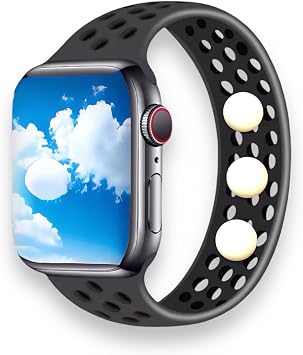 Acupressure Watch Band for Stress, Focus, Motion Relief & Sleep Waterproof Silicone Solo Loop Natural Calming Support Apple Watch Compatible Wristband L 38/41