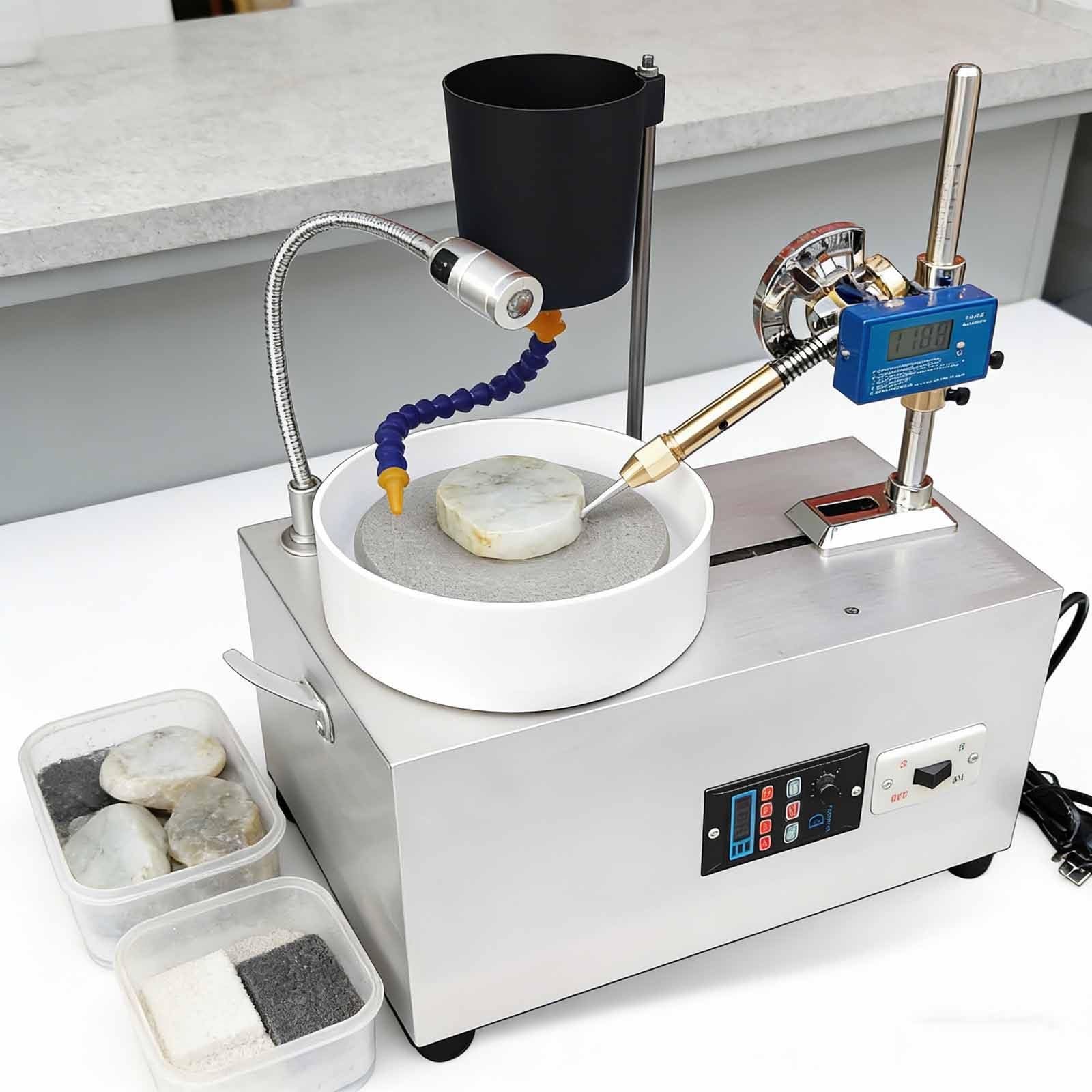 GYKOZY Gem Faceting Machine, High-Precision Jade Grinding Polishing Machine, High Speed Jewelry Polisher, Standing Angle Adjustable Grinding Machine for Gemstones Agate