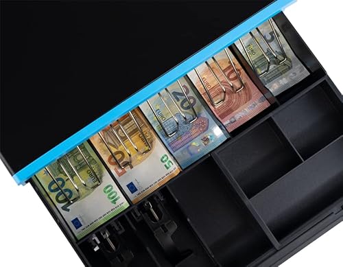 Bargeld-Organizer, geräumig und stabil, Kassenschublade, Geldaufbewahrung, drei Öffnungsmöglichkeiten, ausziehbares Münzfach, zusätzlicher Schlitz, dicker Stahl, HDWR HD-KW43