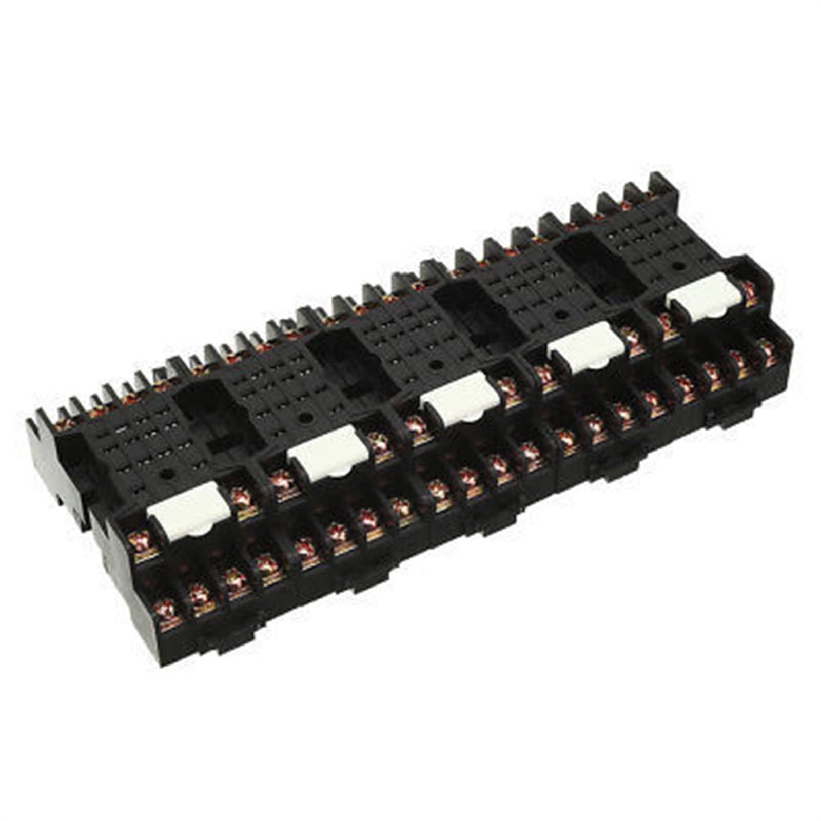 VDOQTLJT 5Pcs 14 Pin 27mm DIN Rail Panel Mounted Electromagnetic Power Relay Socket Base