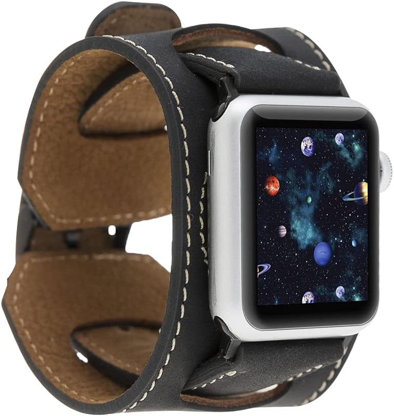 HARDISTON Cuff Watch Band Compatible with Apple 38mm 40mm 41mm 42mm 44mm 45mm 49mm for men & women, Handmade Genuine Leather, Compatible with iWatch Series 11 10 9 8 7 6 5 4 3 2 1 SE Ultra