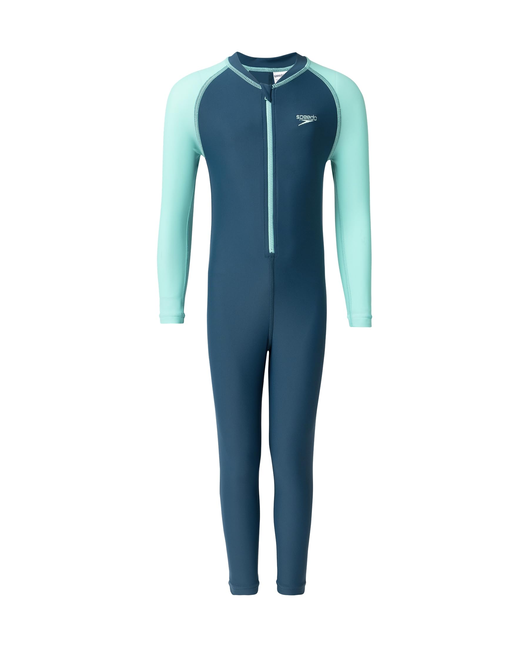 Speedo Boy's Enduraflex Color Block All in One Suit - Dark Teal & Arctic Glass