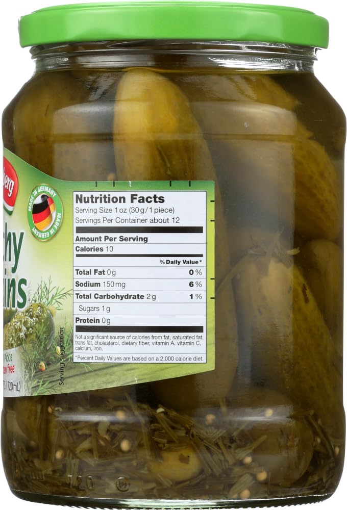 hengstenberg knax gherkins (crunchy pickles) - 24oz [3 units] (038274415053)