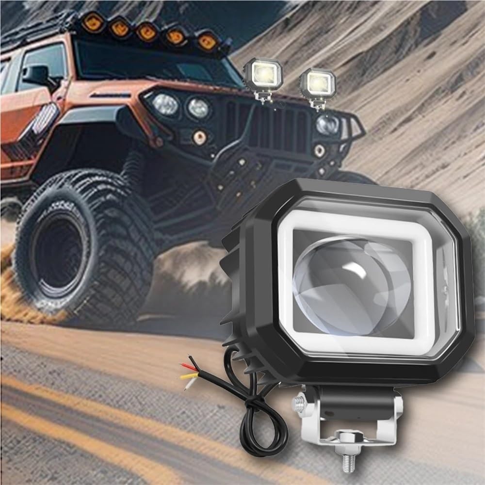 Fari Fendinebbia Faro per moto Bianco Giallo Luce di guida | Faro per moto Bianco Giallo Luce di guida Lampada di guida ausiliaria 40W Fendinebbia di guida 12-80V