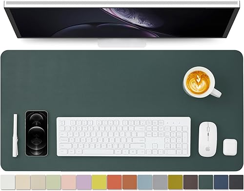 Tapete de escritorio de piel antideslizante de poliuretano (PU), para organización de escritorio y accesorios, ideal para alfombrilla de mouse y de