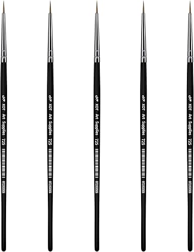 Miniatura 7 de XDT#725 - Juego de 100 pinceles de punta redonda puntiaguda #00000 para micro pintura, modelo de uñas, acrílico, óleo, acuarela