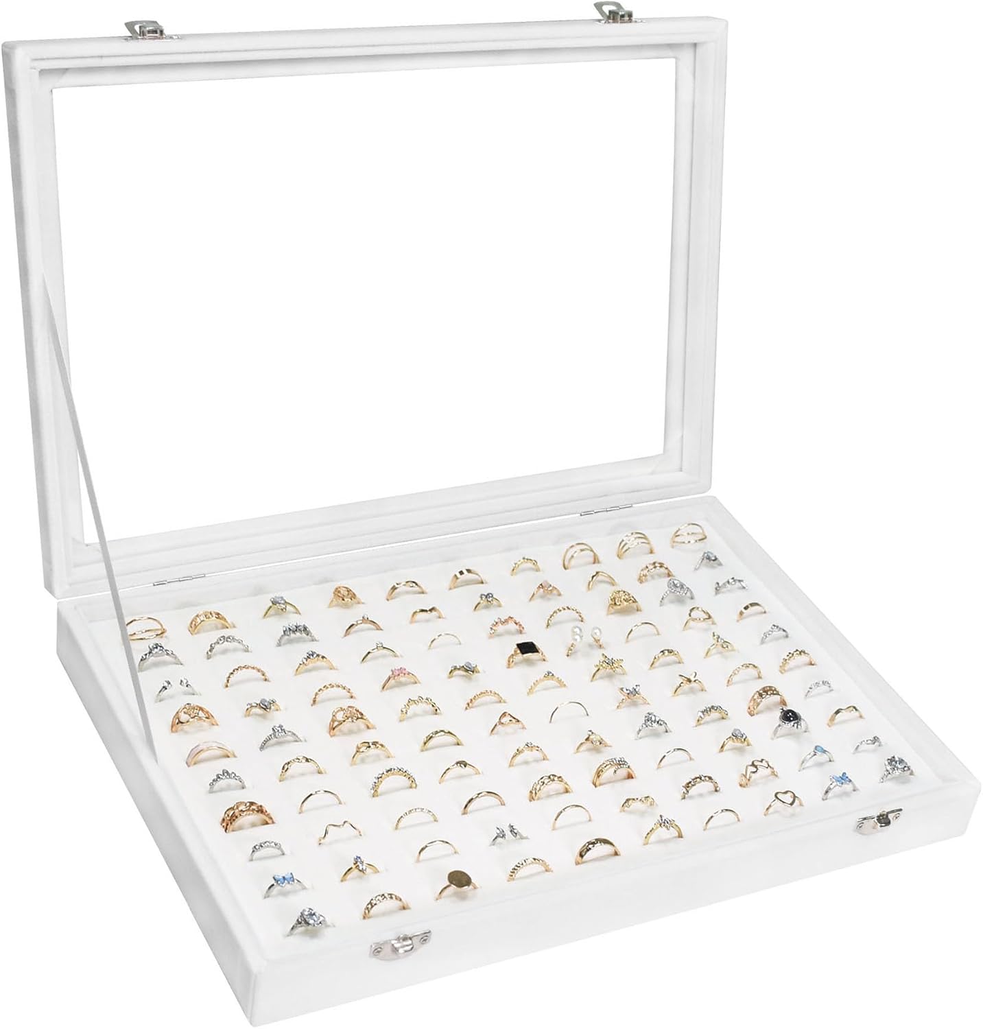 Amazon.com: Siveit Velvet Ring Display Tray Organizer Box with ...
