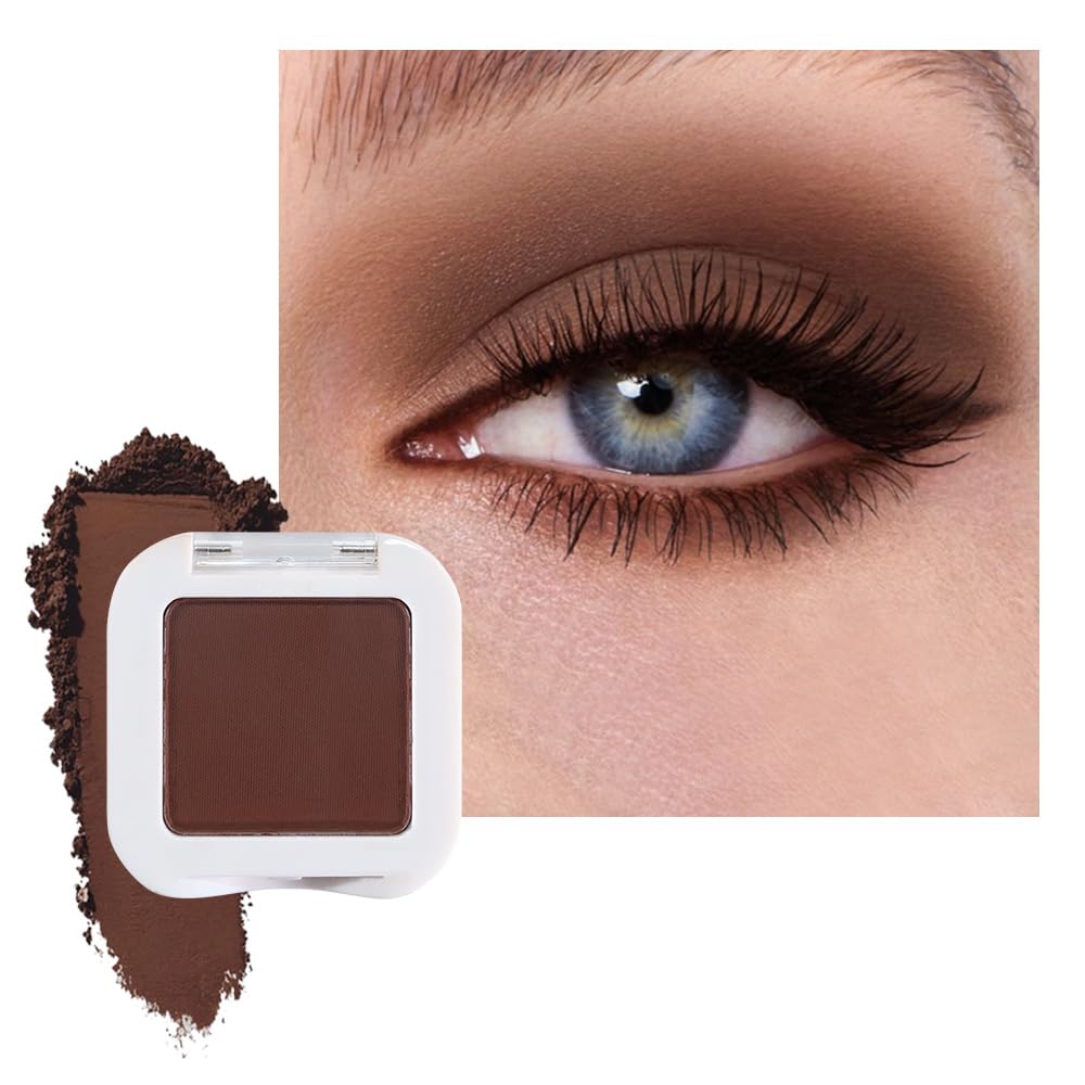 Dark Brown Matte Eyeshadow Singles - High Pigment for Mature Skin