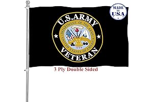 US Army Veteran Emblem Flags 3x5 Outdoor Double Sided