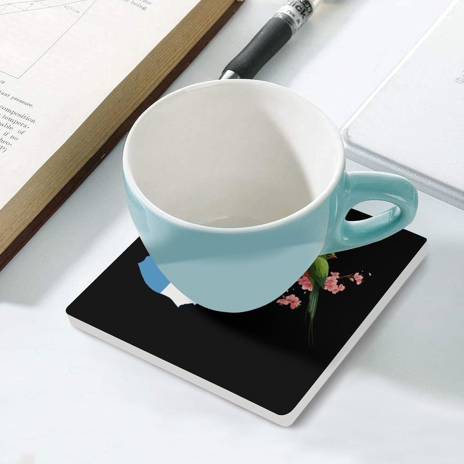 Guatemala Flag Coasters for Drinks Square Table Coasters Set Cup Mats with Cork Base