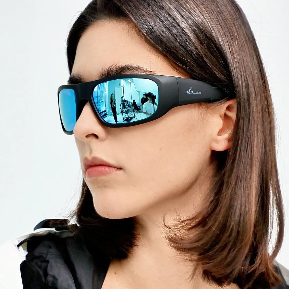 OhO - Gafas inteligentes unisex polarizadas con altavoz Bluetooth, protección ultravioleta para atletismo y exteriores y control por voz