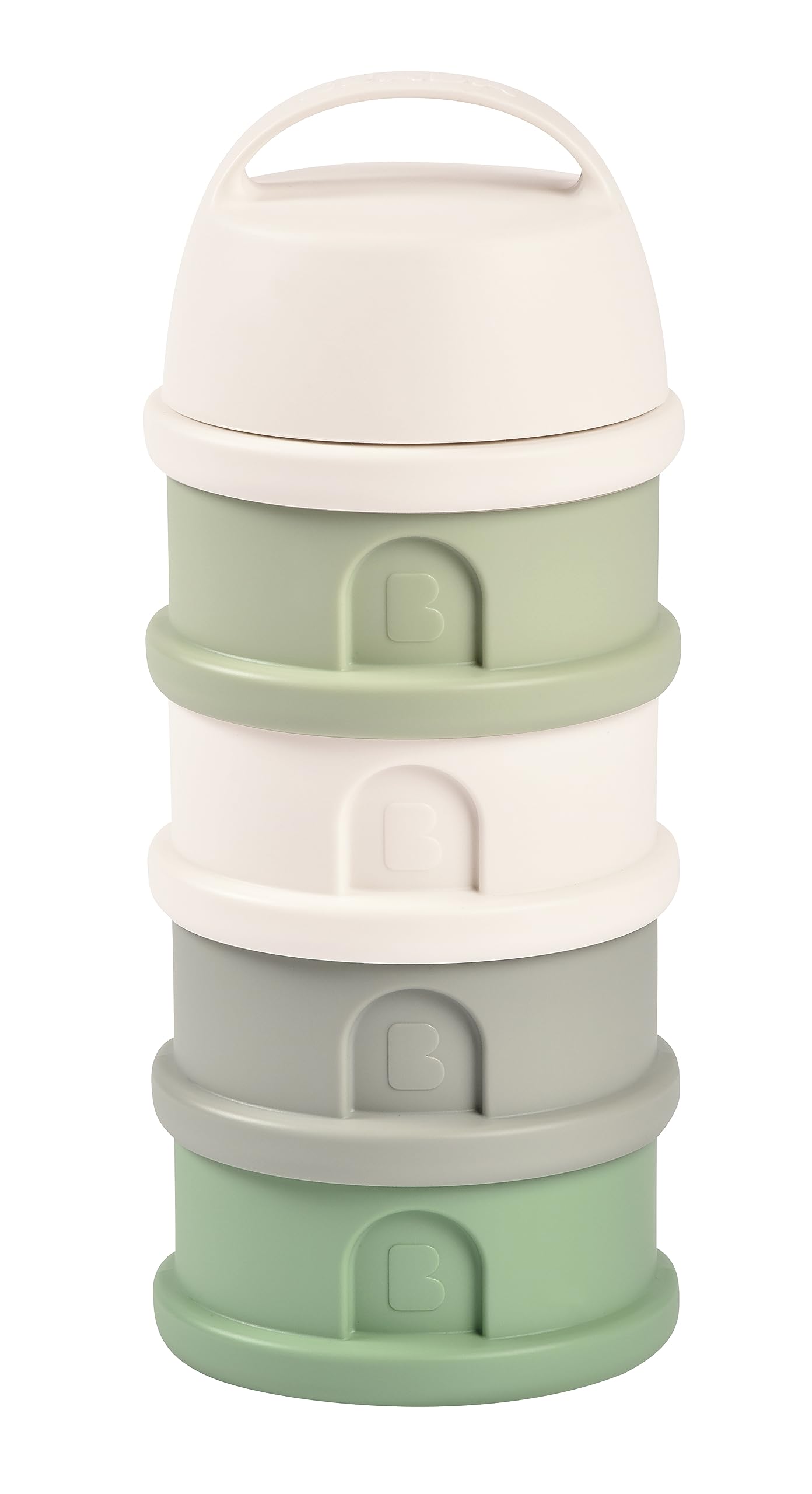 BEABA Formula and Snack Container, Baby Formula Dispenser, Toddler Baby Snack Storage Container, Holds up to 11 Doses of Milk Powder Per Compartment, Made in France, Sage