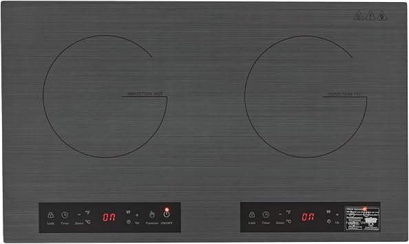 Double Induction Cooktop, 2 Burner Induction Stove Portable Electric Hot Plate For Cooking with 9 Power Levels & 3-Hour Timer Function Sensor Touch for Pots with a Diameter of 7.87 Inches