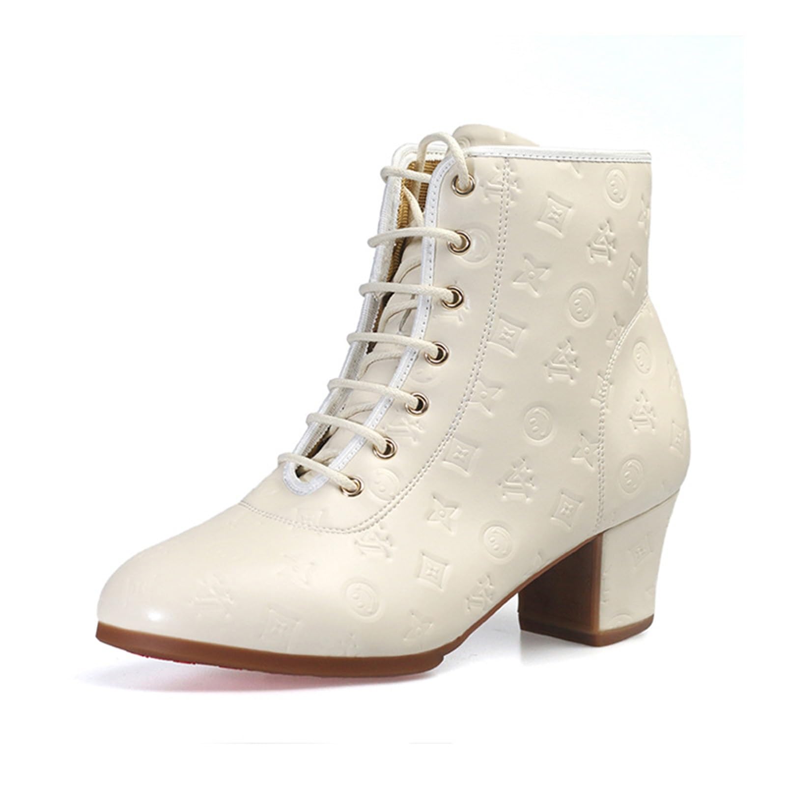 Scarpe da Ballo Latino Scarpe da Ballo da Donna Stivaletti Corti Suola in Gomma Scarpe da Ballo quadrate Antiscivolo Scarpe da Ballo for Prestazioni Professionali Scarpe da Ballo da Sala