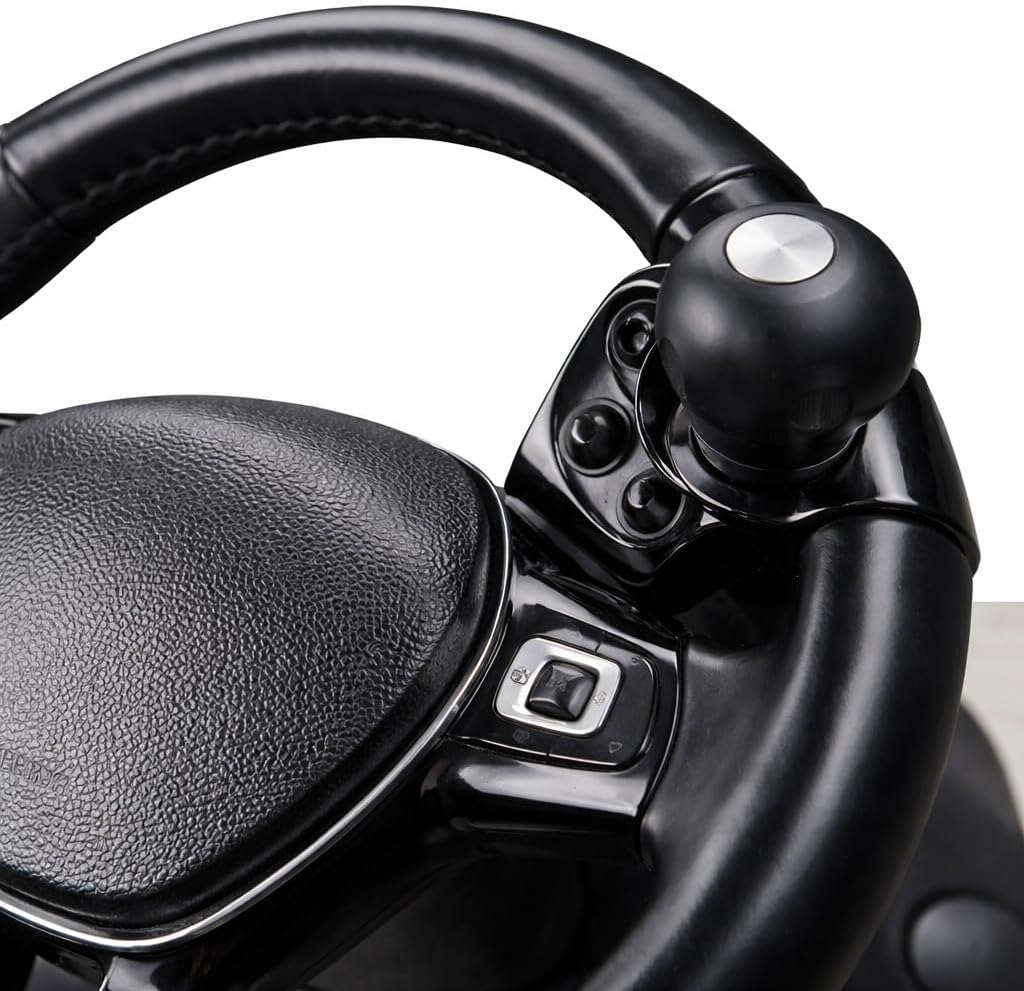 Steering Wheel Spinner Knob - Universal Heavy-Duty Suicide Knob for Cars, Trucks, Vans, Forklifts, Boats Disabled Drivers - Quick Release Steering Assist