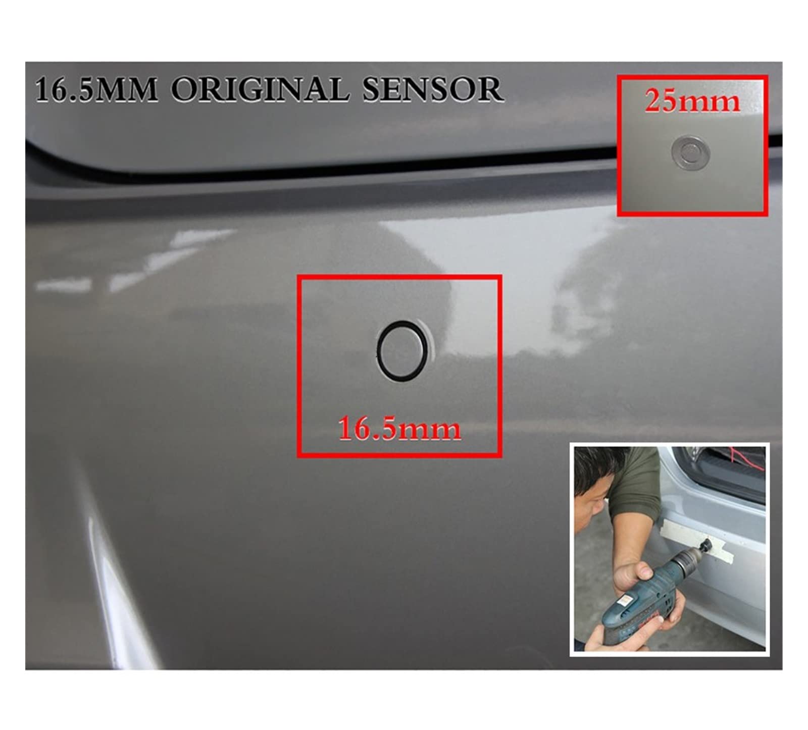 Auto Auto Dimming Rückspiegel Monitor Mit Parksensor 4/6/8 PCS Radarwarner System Blendfreies Display Parken Sensor(6 sensors)