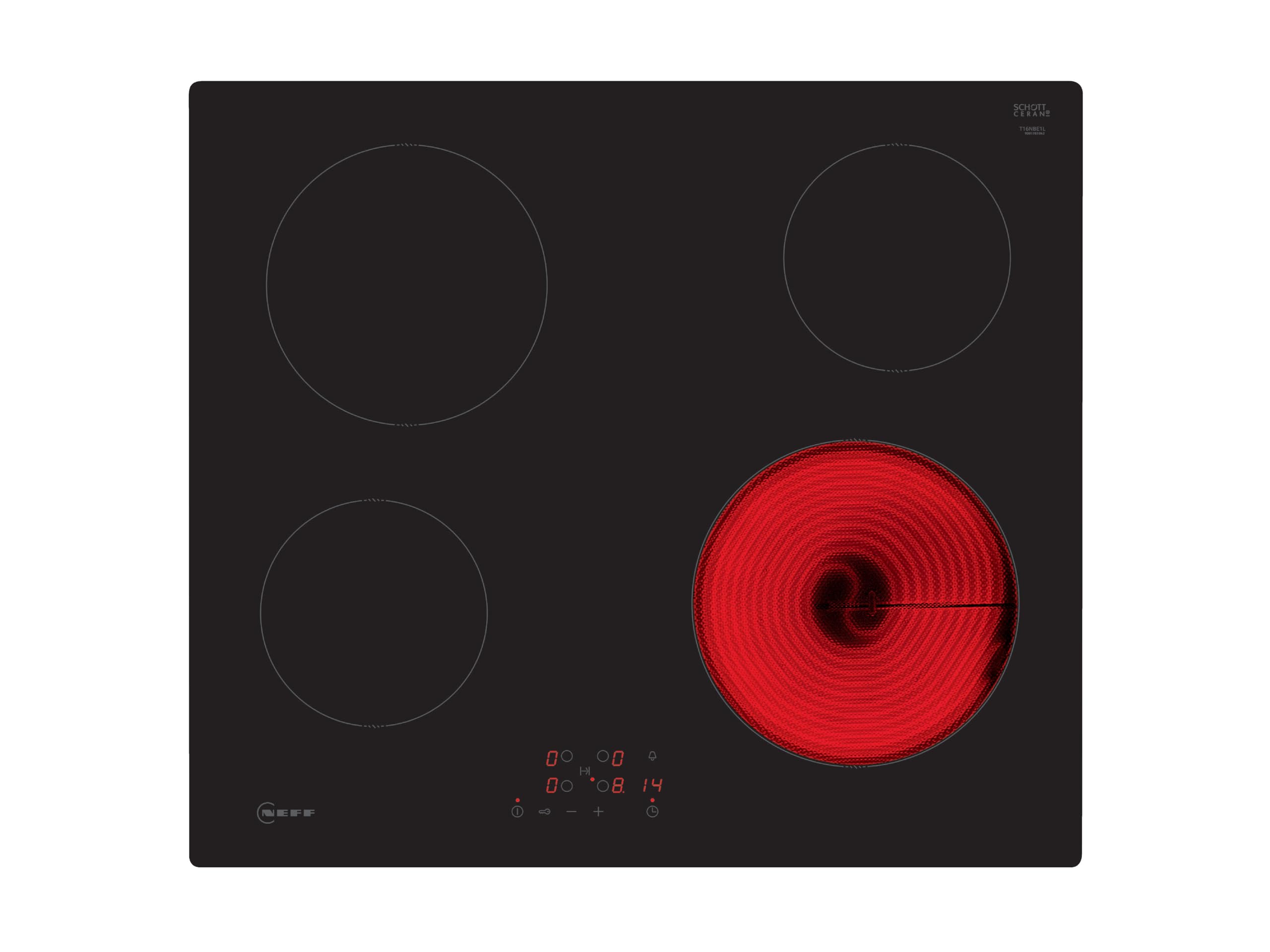 NEFF N50 T16NBE1L 60cm Electric Hob with 4 zones, Black