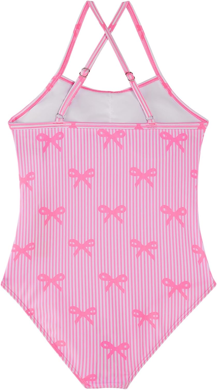 Girls One Piece Swimsuits Cute Summer Beach Crossback Swimwear Sport Bathing Suit with Adjustable Strap - Image 4