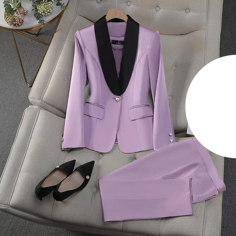 Women's Casual Work Suit Set Blazer Pants Office Lady Outfit