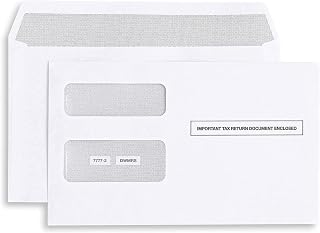 1099 MISC Tax Envelopes - Designed for 1099 Laser Forms, Misc, Div, Int, R, in 1098, form QuickBooks or Similar Tax Software, Self-Seal Double-Window Security tinded -5 5/8 Inch x 9 Inch, 25 Envelopes