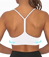 Comper Y Back Sports Bra for Women: Low Impact Racerback Workout Bra Sexy Thin Straps Yoga Bras Removable Pads