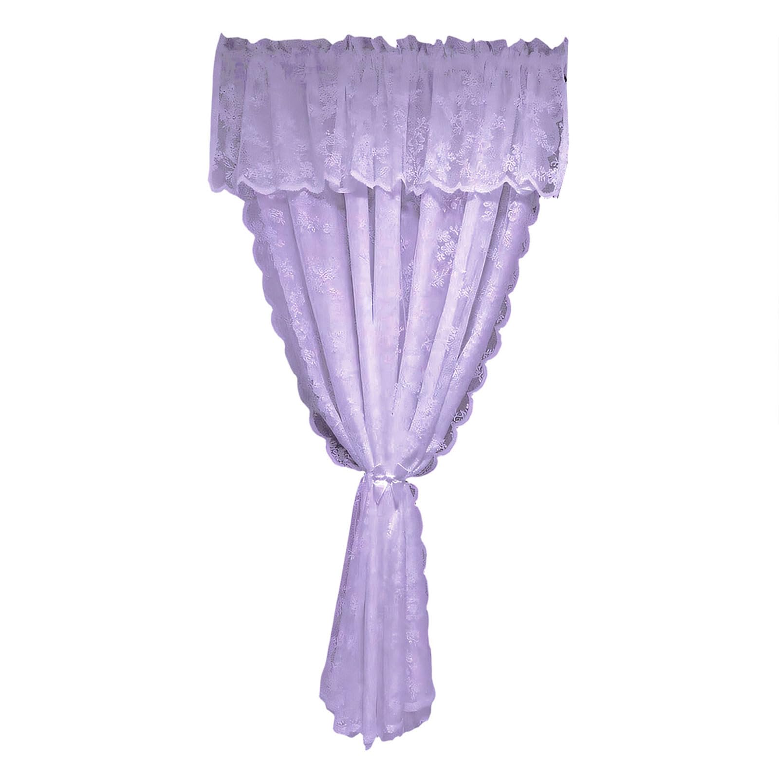 Tsophreniq Artistic Rod Pocket Design Sheer Fabric Window Curtain French Valance Light Filtering Sun Filtering Window Drape