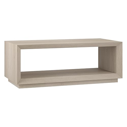 Henn&Hart 48" Rectangular Coffee Table with Open Storage Shelf for