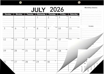Kyweel 2026-2027 Desk Calendar, 12 Month Desk Calendar/Wall Calendar Combo, 17" x 12", July 2026-June 2027, Highlight Holidays, Planning Calendar, Thick Paper