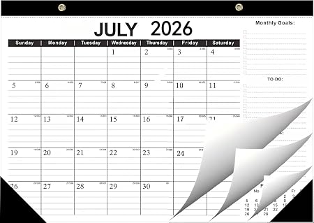 Kyweel 2026-2027 Desk Calendar, 12 Month Desk Calendar/Wall Calendar Combo, 17" x 12", July 2026-June 2027, Highlight Holidays, Planning Calendar, Thick Paper
