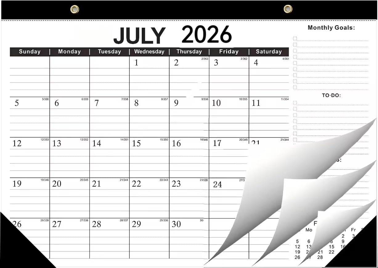 Kalendarz biurkowy 2023-2024, 18-miesięczny kalendarz biurkowy / kalendarz ścienny, 43 x 30 cm, styczeń 2023 - czerwiec 2024, wyróżnij święta, kalendarz planujący, gruby papier