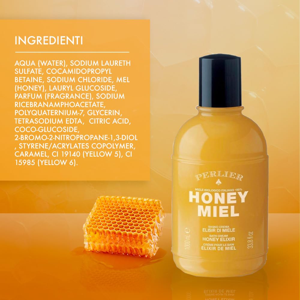 Perlier Honey Bagno Doccia Crema 1000 ml, Multi-coloured, 1 l (Pack of 1) - Image 3