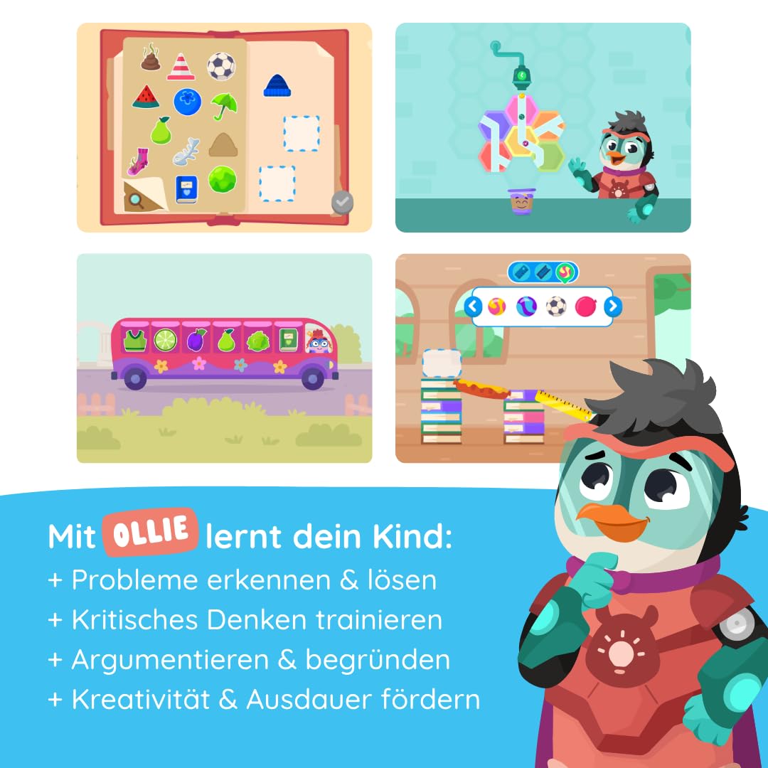 Edurino Figur Ollie Probleme lösen & Argumentieren ab 4 Jahren inkl. App | Innovatives & digitales Lernspiel | Probleme Identifizieren und erkennen | Lösungen Finden | Strategisch Denken