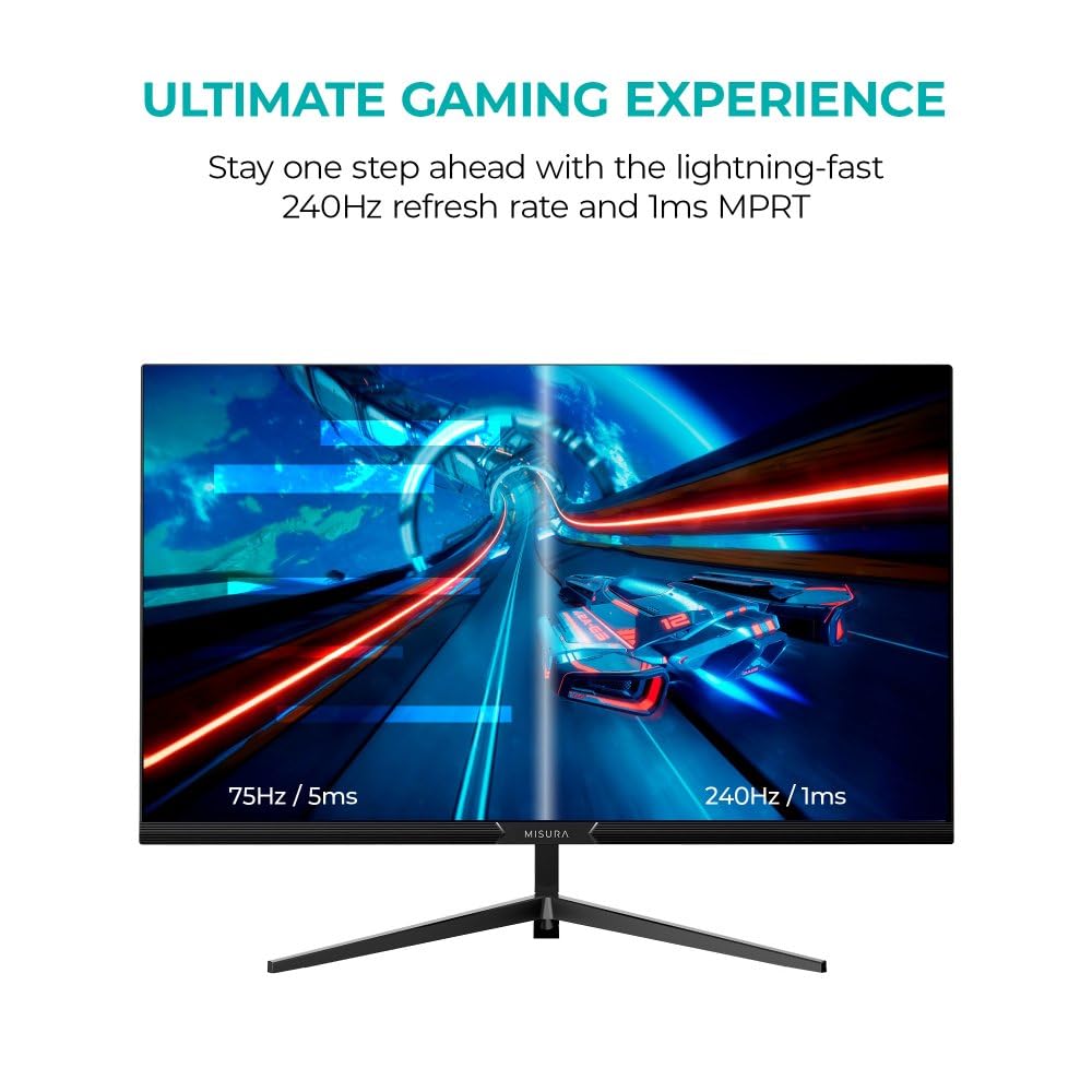 MISURA | Monitor Gaming 27" | 240 Hz | Full HD | 178º | 1ms | Freesync, GSync | Antiparpadeo | Low Blue | HDR | Altavoces Integrados | CM27BFA