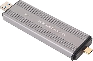 M.2 NVMe PCIe SSD Enclosure Adapter, Aluminum Alloy USB3.2 Gen2 Type C Dual Connector Portable HDD Enclosure for 2230/2242/2260/2280 SSD