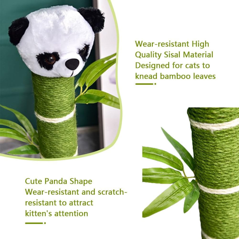 review Cat Scratching Post Panda Cat Scratcher Featuring Natural Durable Sisal Rope Scratcher Post Ultimate Scratching Post for Indoor Adult Cats and Kittens（22 inches Green）
