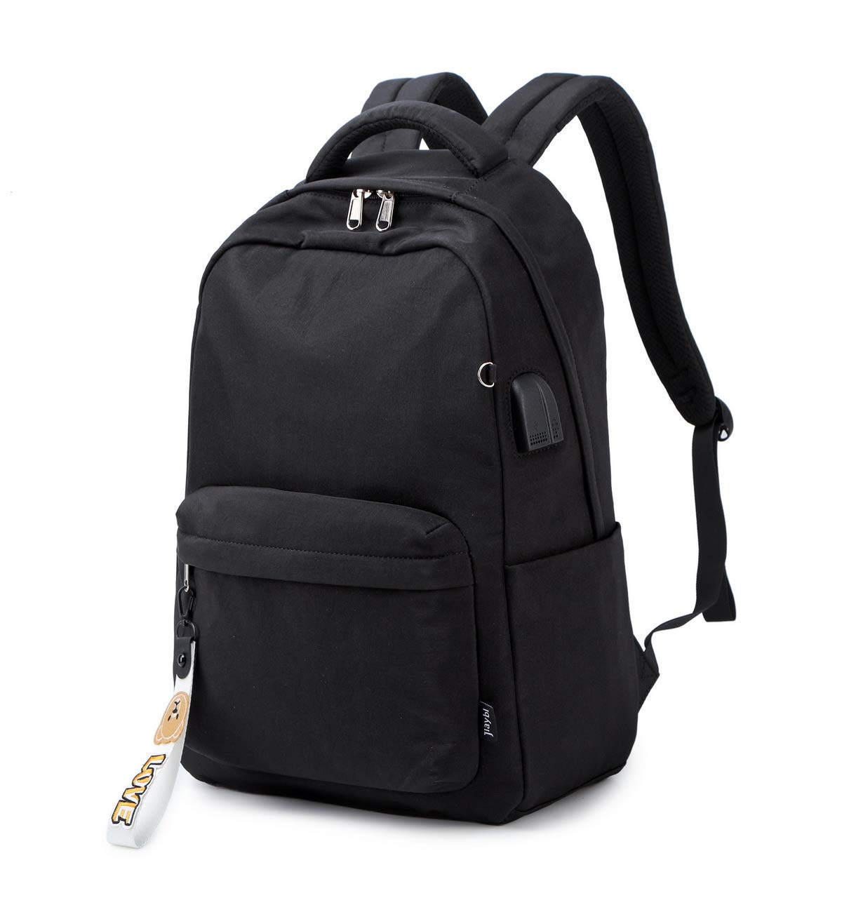 Acmebon Mochila Escolar Clásica para Niña Mochila de Color Liso para Adolescentes Negro