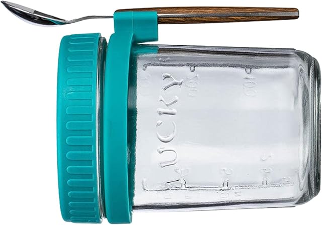 GIMOCOOL Overnight Oats Glass Jars,Overnight Oats On The Go Jars - Wide Mouth Mason Jars With Lid And Spoon, 10 Oz Cereal, Milk, Vegetable, Fruit Salad Storage Jar