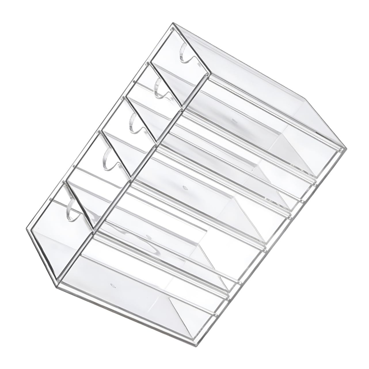 Cabilock Boîte de Rangement à Tiroirs Transparente, 5 Niveaux, Design Pet, Accès Facile, pour Bureau et Coiffeuse, Organise Accessoires et Papeterie