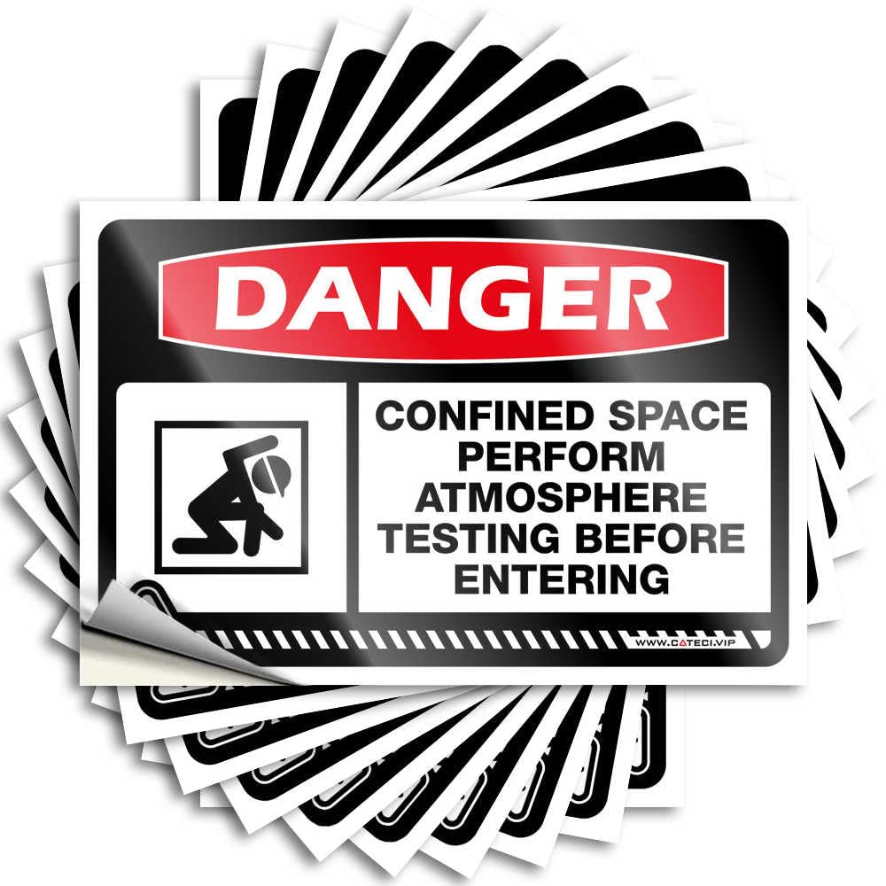 Bathroom Gifts Window Saying | Danger Confined Space Perform Atmosphere Testing Before Entering Small Durable Vinyl Sticker Easy Apply for Billiards(12X18CM)